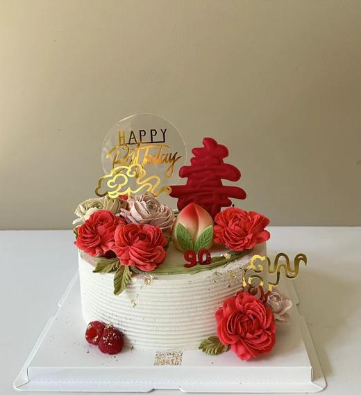 韩式裱花过寿蛋糕 商品图0