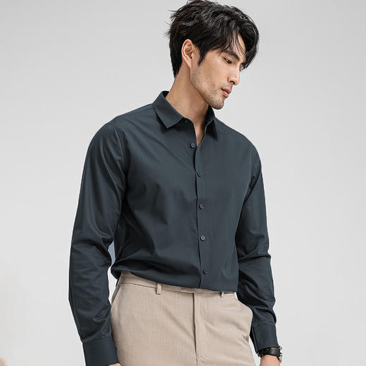 SIMU春夏轻奢免烫衬衫 商务休闲两不误 易打理抗皱衬衫 商品图4