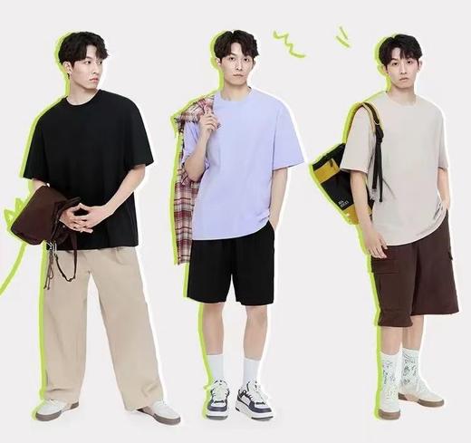 99元/3件（自行设置满减，单拍不发）重磅男女纯棉纯色T恤宽松短袖oversize打底休闲情侣 商品图7