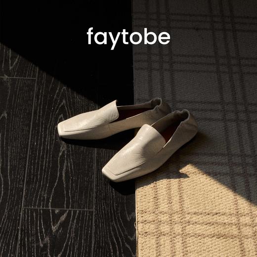 faytobe乐福鞋25春方头法式一脚蹬单鞋小众复古气质低跟小皮鞋女 商品图3