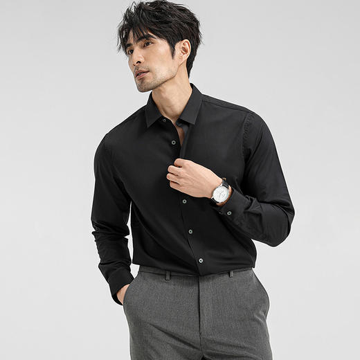 SIMU春夏轻奢免烫衬衫 商务休闲两不误 易打理抗皱衬衫 商品图1