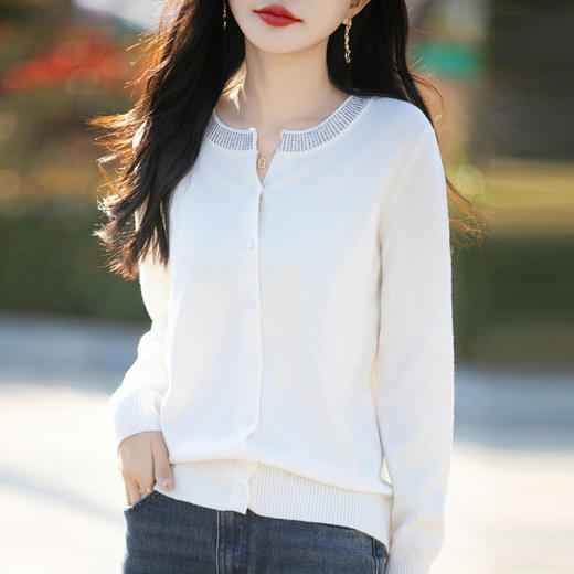 纤束马小香风圆领针织开衫 N-508 商品图1