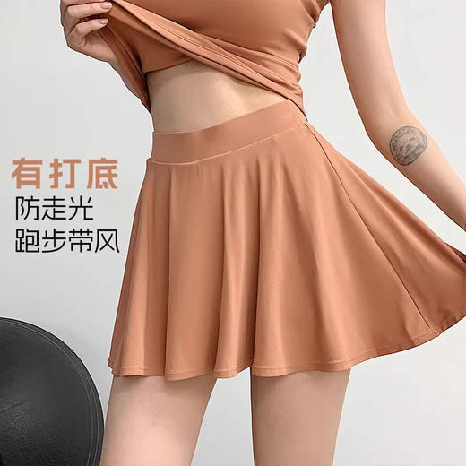 跃牌【禅语梵心】高腰跑步运动短裙女假两件防走光羽毛球网球裙健身裤瑜伽裙DQ5149 商品图2