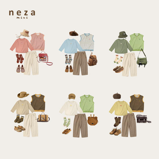 minizone-neza【原野特调】儿童裤子春装男童休闲裤纯色女童直筒裤婴儿卫裤YN5907 商品图3