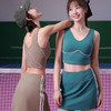 跃牌【禅语梵心】撞色高腰跑步运动短裙女假两件防走光羽毛球网球裙健身裤瑜伽裙DQ4306 商品缩略图2