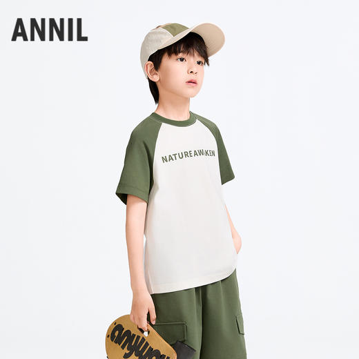 男女童短袖SORONA凉感针织衫夏季新款安奈儿童装EM521061 商品图1