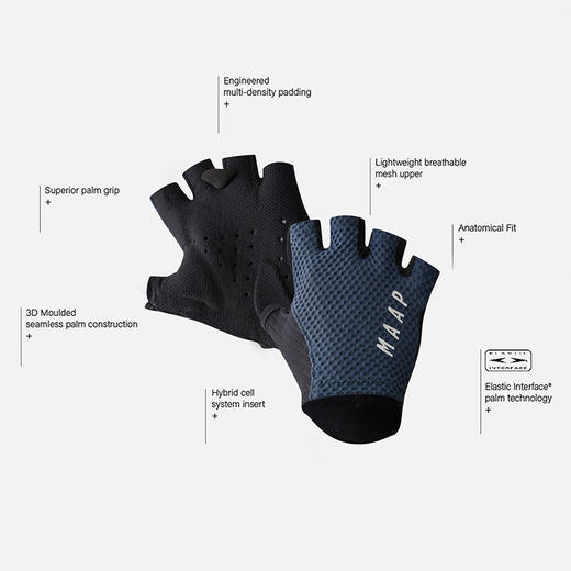 MAAP Pro Race Mitt 午夜蓝 半指 骑行手套 商品图1