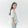 棵初25年春夏新款女童轻盈浪漫氛围感纯色小衫花纱拼接下摆衬衫 商品缩略图4