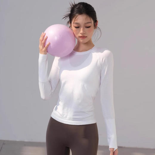 跃牌【美西西系列】春夏款修身圆领速干瑜伽服亮光跑步训练透气健身服长袖CX-2506 商品图4