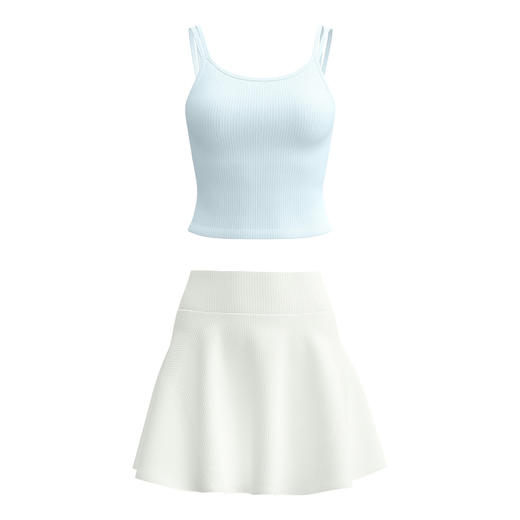 跃牌【瑜堂系列】薄款跑步运动套装女假两件半身裙防走光高腰背心短裙套装JYTB022+JYTQ001 商品图4