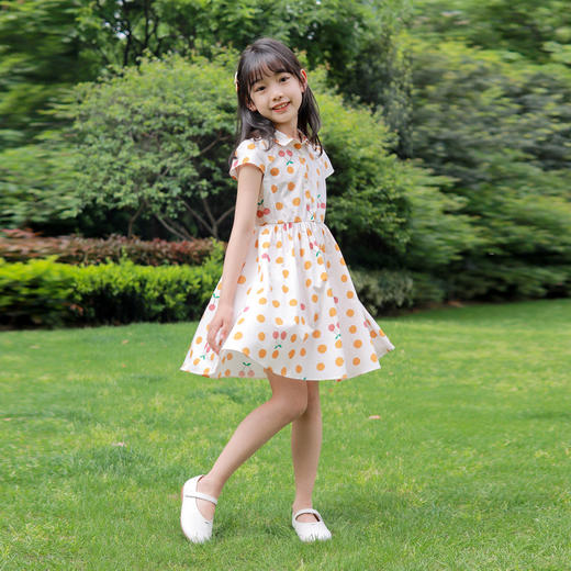 【清新田园】女童甜美印花短袖连衣裙夏季新款安奈儿童装EG523104 商品图3