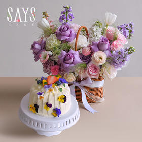 紫雾霓裳花篮蛋糕礼盒