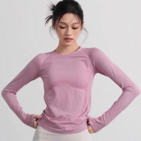 跃牌【美西西系列】春夏款修身圆领速干瑜伽服亮光跑步训练透气健身服长袖CX-2506