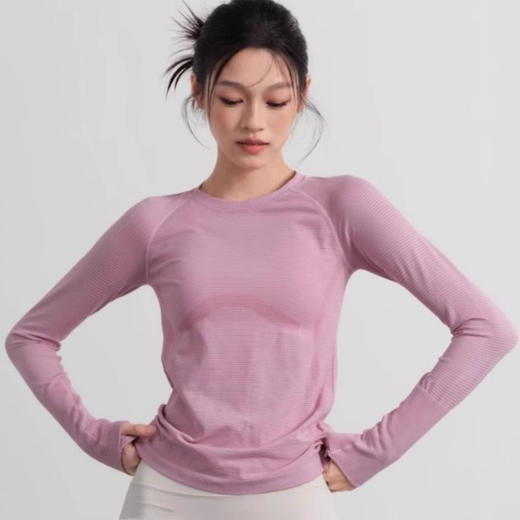 跃牌【美西西系列】春夏款修身圆领速干瑜伽服亮光跑步训练透气健身服长袖CX-2506 商品图0