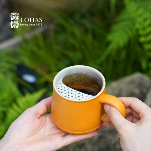 台湾陆宝平安永结盖杯蛇年生肖款喝茶泡茶杯带盖过滤马克杯平安永结盖杯（琉璃黄） 商品图2