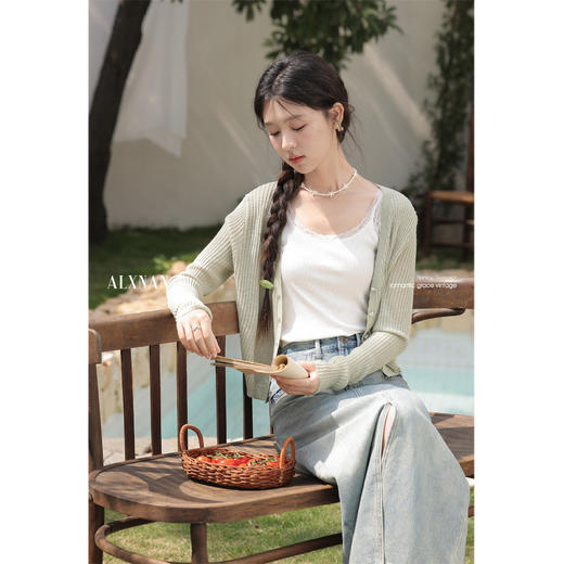 鹿向南「百搭神器」直筒开叉牛仔半身裙L53308 商品图4