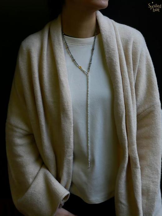 SpoiledBrat Jewelry编织系列 | 珍珠斜长石长链 Y型链 双层链 商品图3