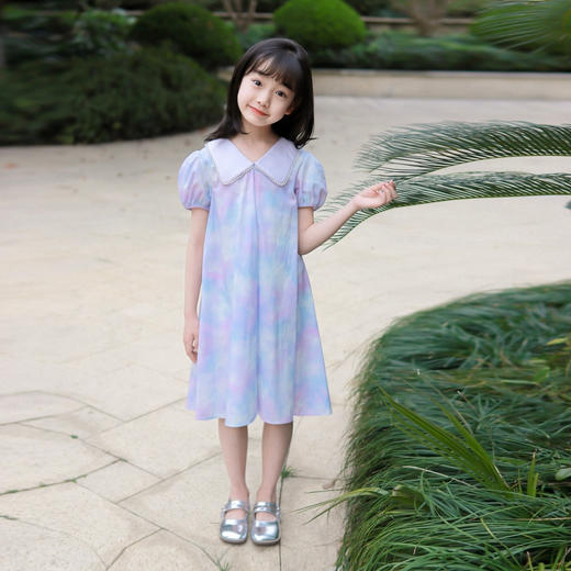 【清新雅致】女童短袖连衣裙夏季新款安奈儿童装EG523103 商品图3