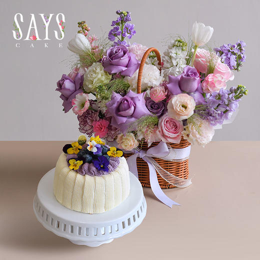 紫雾霓裳花篮蛋糕礼盒 商品图1