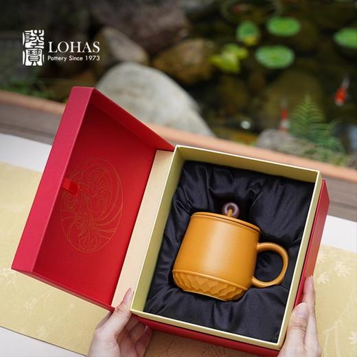 台湾陆宝平安永结盖杯蛇年生肖款喝茶泡茶杯带盖过滤马克杯平安永结盖杯（琉璃黄） 商品图3