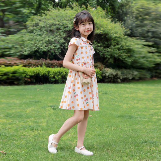 【清新田园】女童甜美印花短袖连衣裙夏季新款安奈儿童装EG523104 商品图5