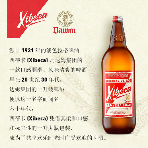 【保质期至2026.02月】西班牙西蓓卡啤酒 4.6%vol 1L*6瓶 商品图1