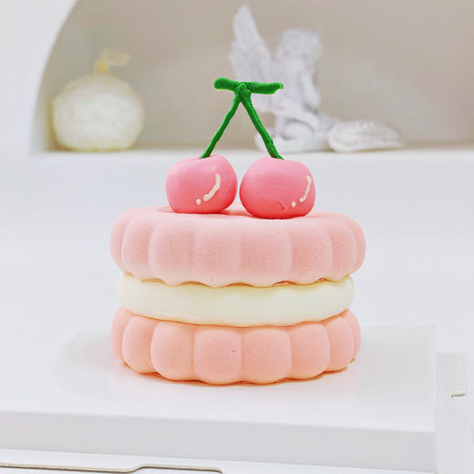 粉樱桃Emoji圆形蛋糕 商品图0