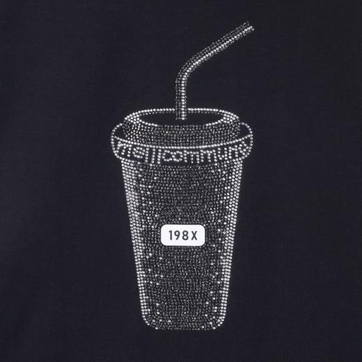 T2619夏季新款时尚个性美式纯色重工烫钻水杯圆领短袖T恤百搭潮流上衣 商品图3