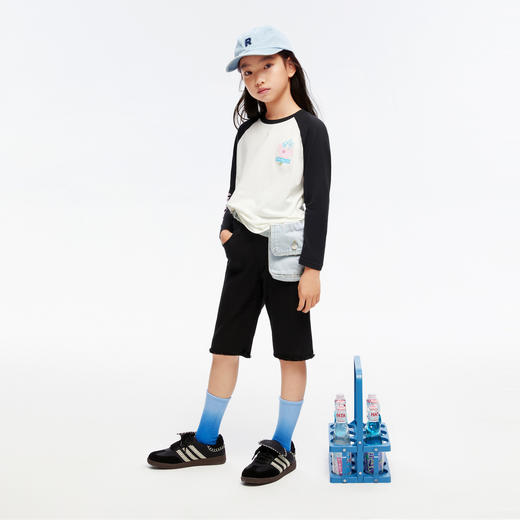 女童圆领SORONA长袖T恤春季新款安奈儿童装EG511181 商品图3