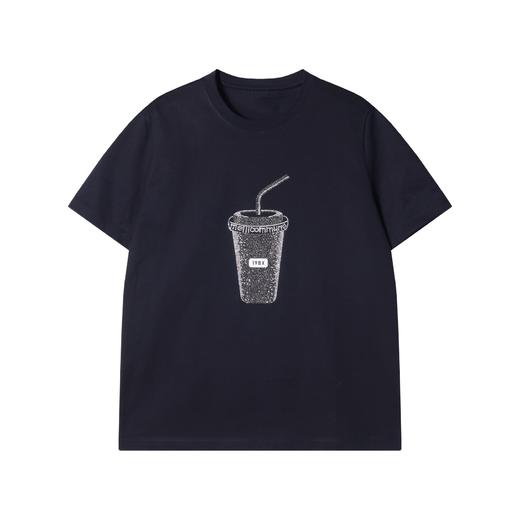 T2619夏季新款时尚个性美式纯色重工烫钻水杯圆领短袖T恤百搭潮流上衣 商品图1