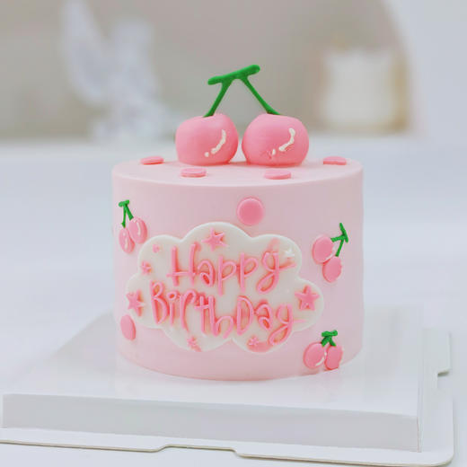 粉樱桃奶油蛋糕 商品图0