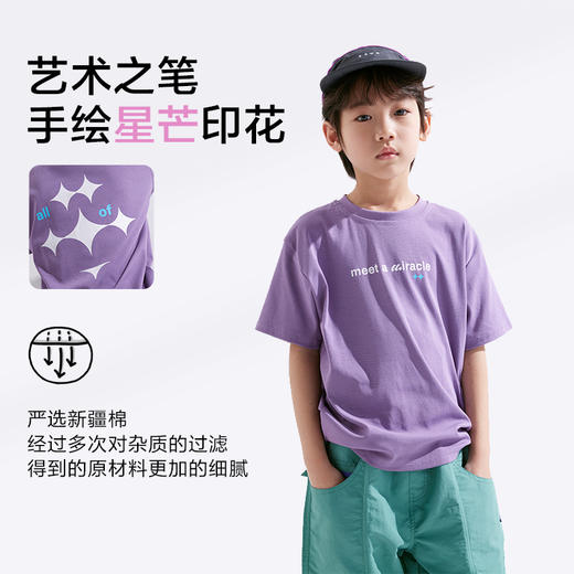 【更透气】【咕噜日记】童装儿童圆领短袖2025男女童印花T恤休闲上衣PXT2502 商品图2