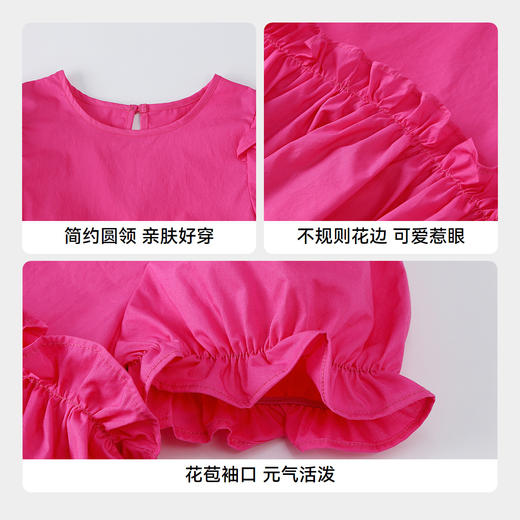 女童圆领短袖上衣夏季新款安奈儿童装TG521174 商品图4