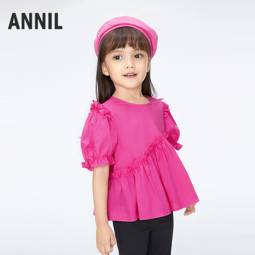 女童圆领短袖上衣夏季新款安奈儿童装TG521174 商品图1