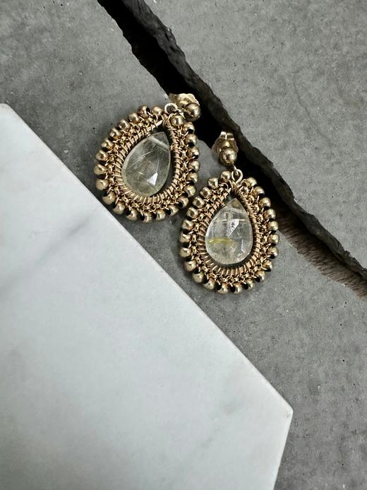 SpoiledBrat Jewelry14k注金 金发晶耳环 商品图0