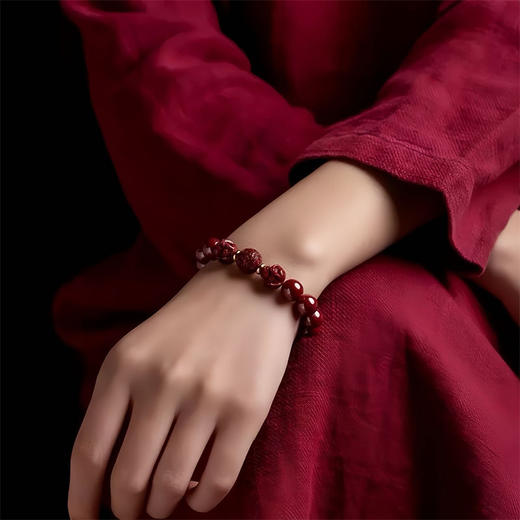 紫金砂 三合朱砂转运珠手串【珠径10mm】 商品图4