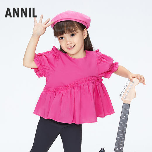 女童圆领短袖上衣夏季新款安奈儿童装TG521174 商品图2