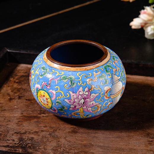 70年代北京国营厂制铜胎画珐琅水盂 商品图1