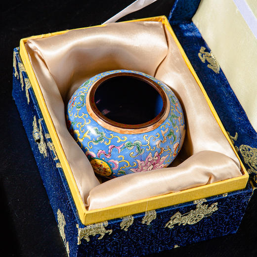 70年代北京国营厂制铜胎画珐琅水盂 商品图11