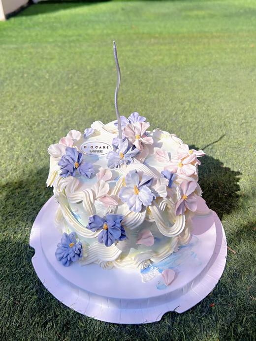 热销“花影绮梦”韩式黄油抹面，银色弯曲蜡烛， 提前8小时预定 商品图1