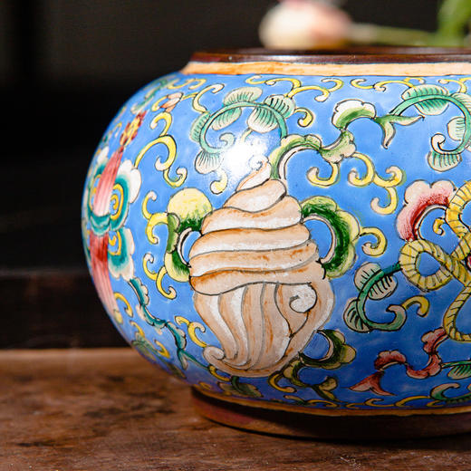 70年代北京国营厂制铜胎画珐琅水盂 商品图7