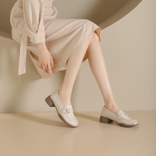 西村名物2025年春季新款舒适平底复古百搭低跟单鞋乐福鞋T25AM14891 商品图2
