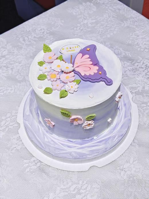 新品“花间蝶语”底托奶油和蝴蝶下面是紫色，提前5小时预定 商品图3