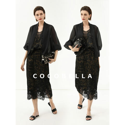 COCOBELLA新中式灯笼袖遮阳短外套国风衬衫空调衫SC3080-2 商品图1