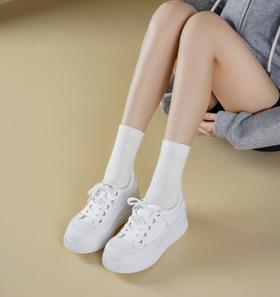 西村名物2025年春季新款舒适平底复古百搭厚底平跟小白鞋T25AM15371