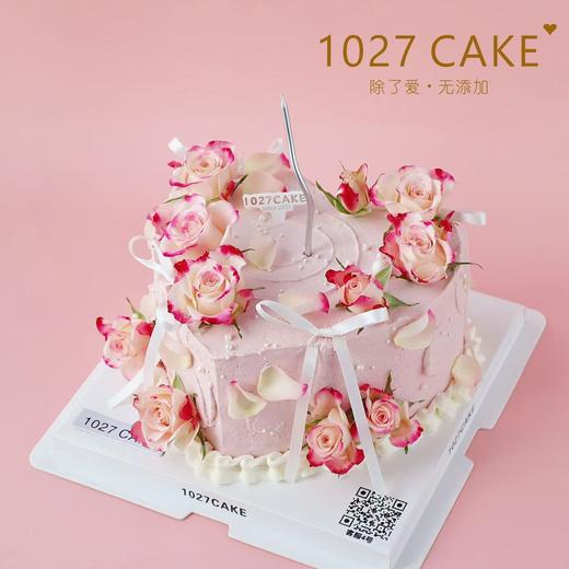 1027CAKE |   心形鲜花蛋糕  丝带 商品图3
