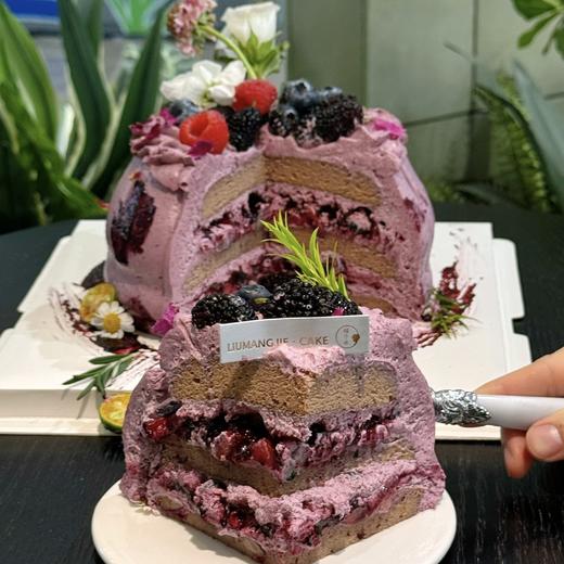 【紫雾未央】酷黑桑莓鲜花女生蛋糕（根据季节花材搭配） 商品图2