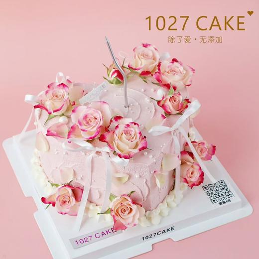 1027CAKE |   心形鲜花蛋糕  丝带 商品图4