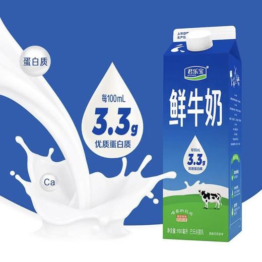 君乐宝 低温 鲜牛奶 3.3优质蛋白质 950ml/盒 生牛乳 甑选奶源 奶香浓郁 商品图4