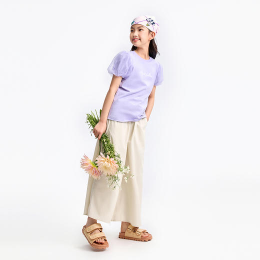 女童速干圆领短袖针织衫夏季新款安奈儿童装EG521118 商品图5